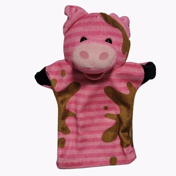 Melissa & Doug Farm Animal Dirty Pig Hand Puppet Plush Mud Spots Educational Toy - Picture 1 of 5